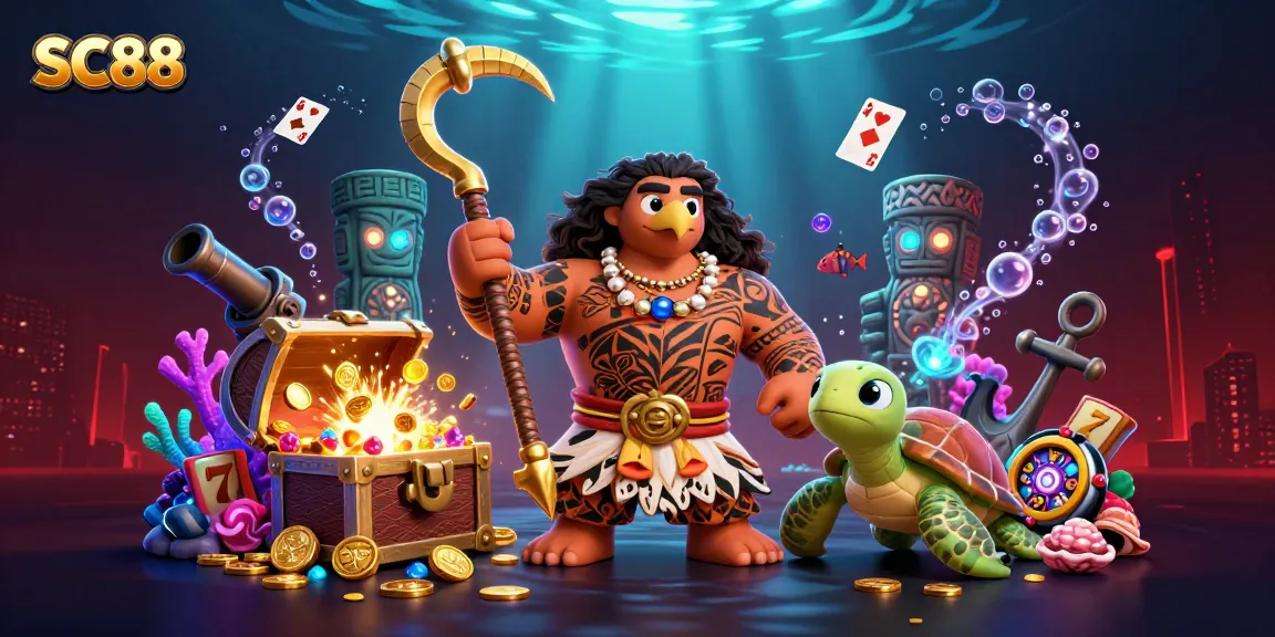 Engage with the SC88 slot experience featuring vibrant 3D elements including a demigod hawk and treasure