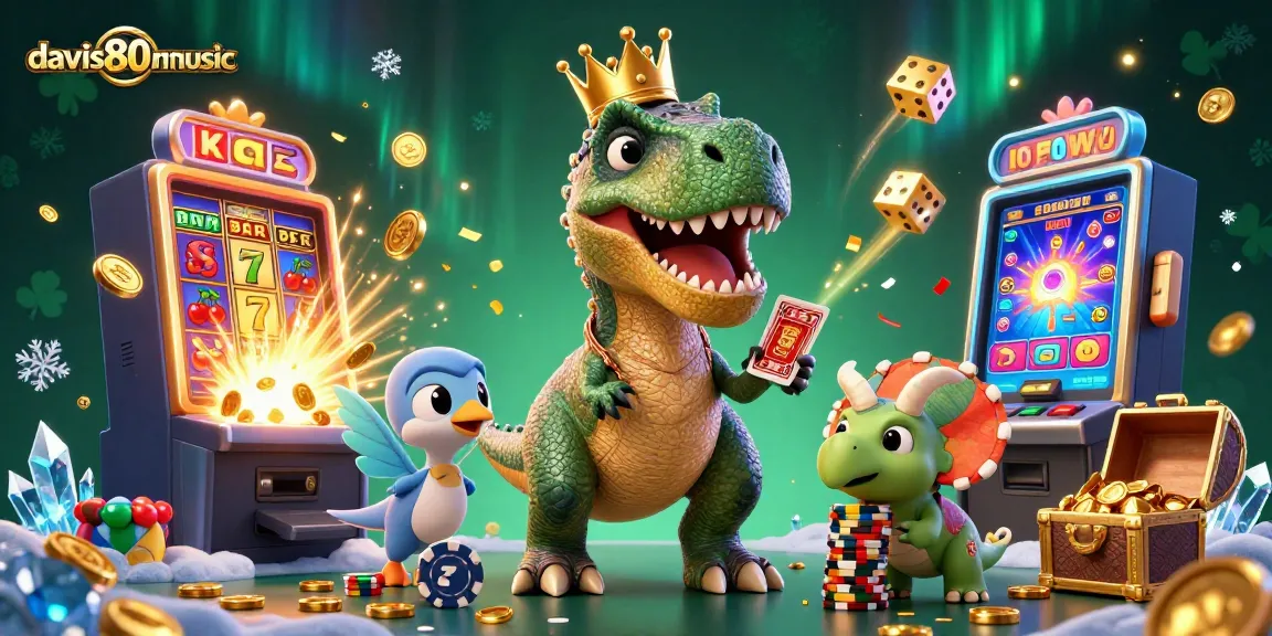 Dive into excitement with davis80smusic, showcasing a vibrant 3D casino scene full of animated characters and dynamic gaming elements.