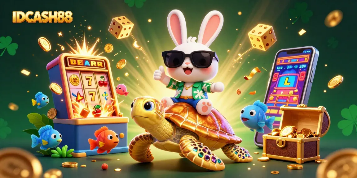 Experience the excitement of IDCASH88 with vibrant characters and casino action in a colorful 3D scene.
