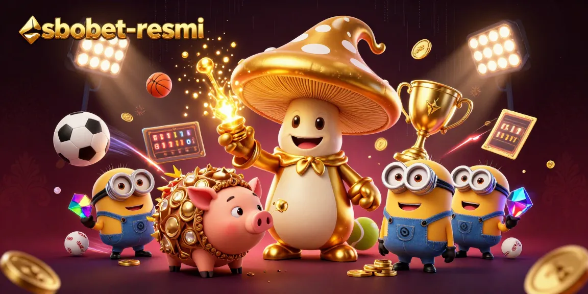 Engage in sports betting with sbobet-resmi, featuring a wizard and treasures in a dynamic 3D illustration.