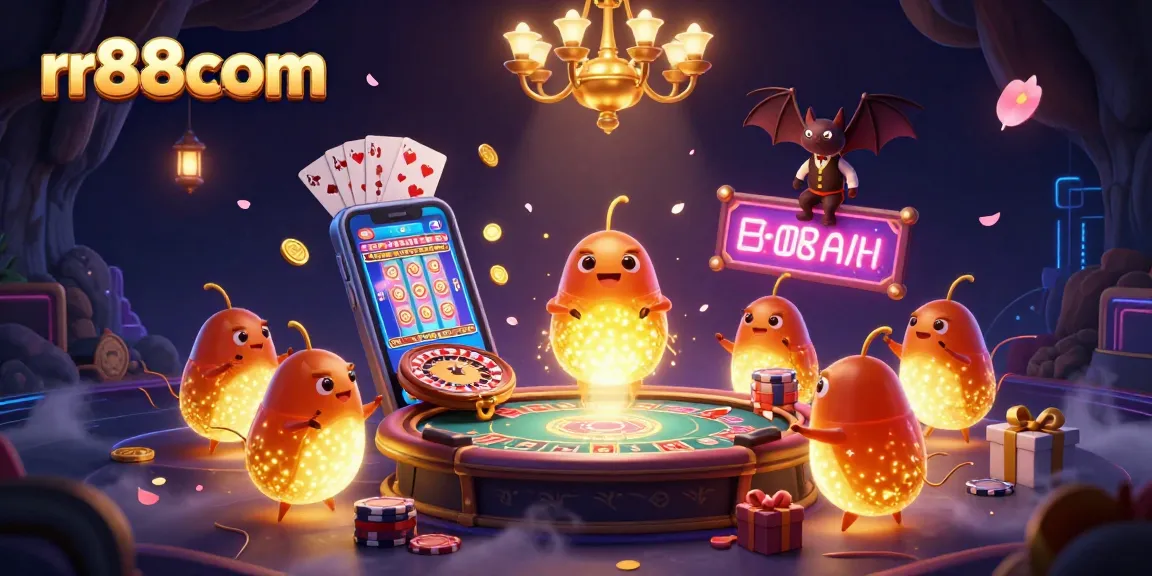 Experience the thrills of rr88com as glowworms light up a cave casino, enhancing your gaming adventure.