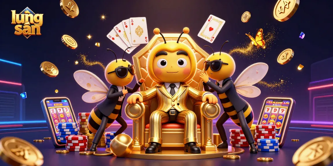 Engage with lương sơn's vibrant gambling action featuring a dynamic bumblebee mob boss amidst sparkling game elements.