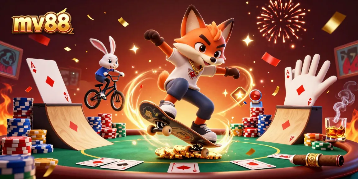 Experience thrilling mv88 gameplay with dynamic casino-themed characters and vibrant elements!