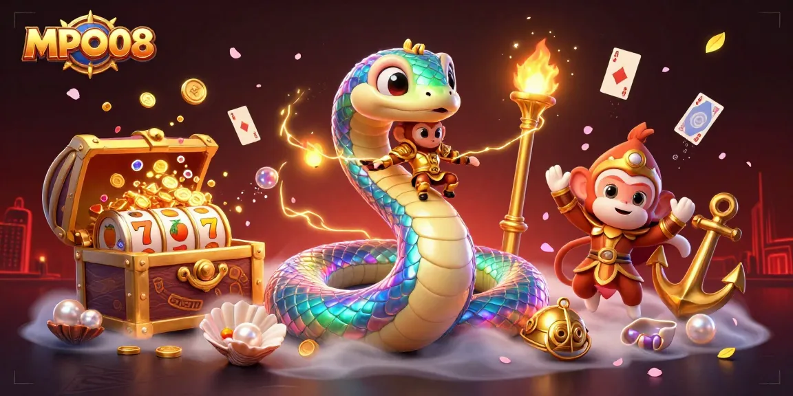 MPO08 enhances your gaming experience with a vibrant scene of winnings and excitement in the casino realm.