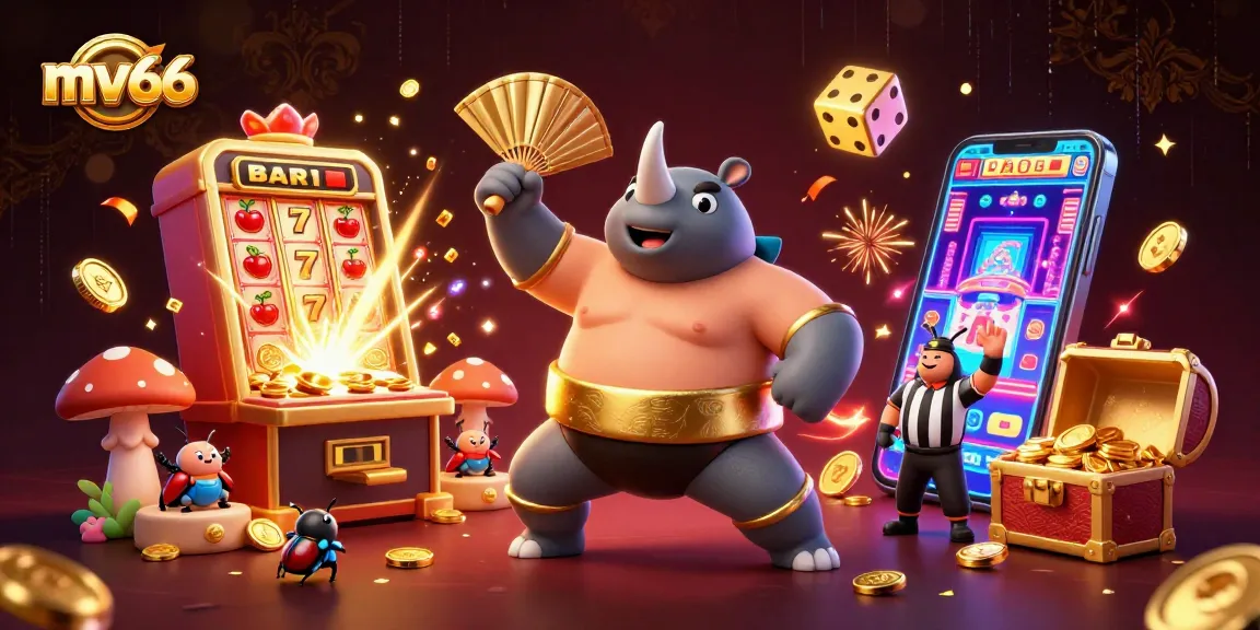 Experience thrilling gameplay with mv66 in this vibrant casino scene bursting with excitement.