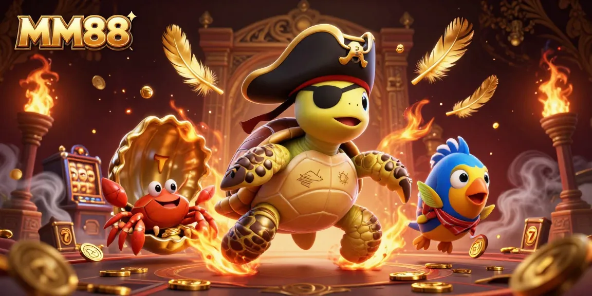 Play thrilling jackpot games with MM88's pirate-themed illustration of engaging characters and immersive casino elements.