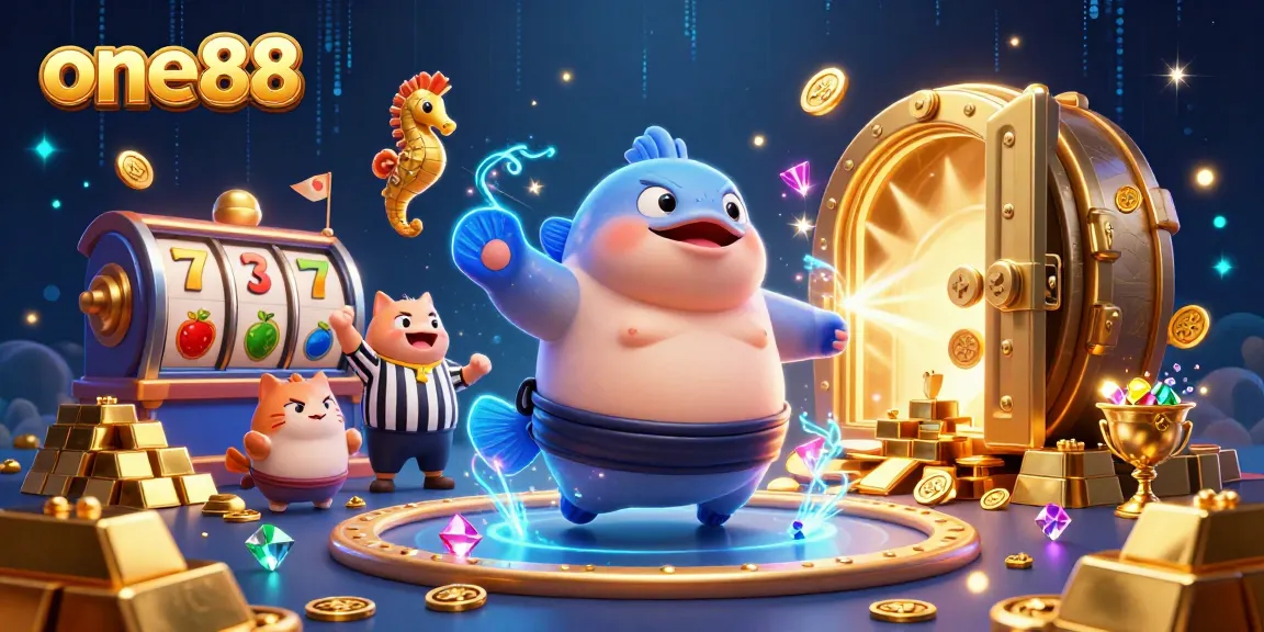 Experience the thrill of one88 with this vibrant underwater casino scene bursting with excitement.