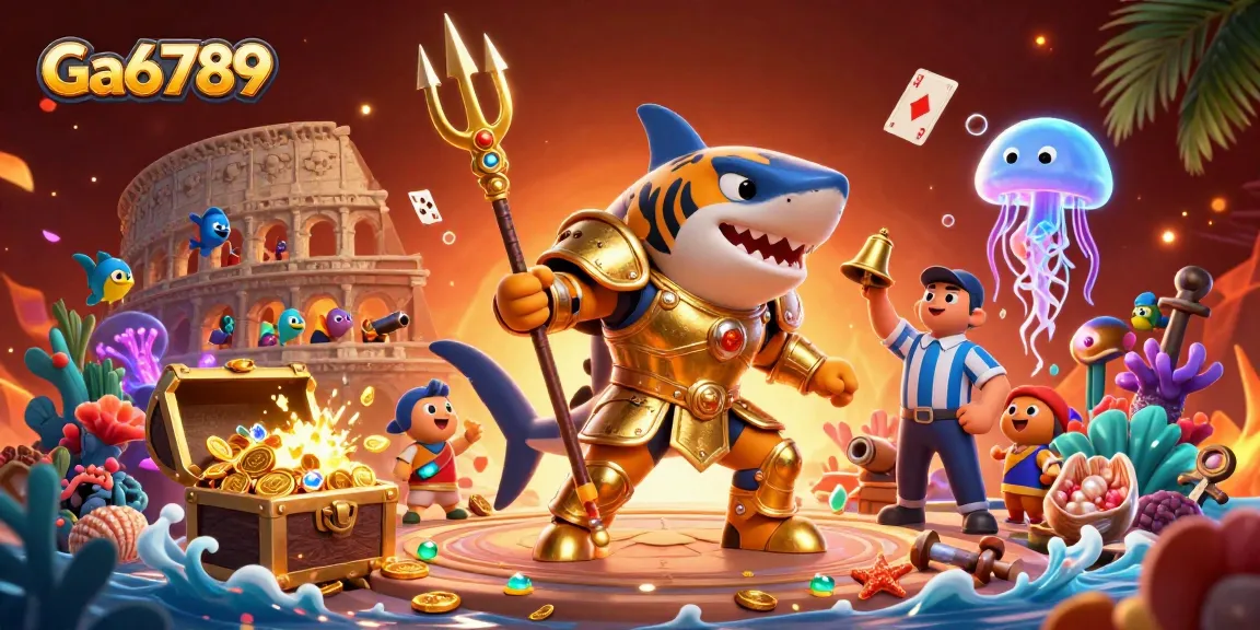 Experience thrilling moments at Ga6789 with an underwater gladiatorial showdown featuring lively characters.