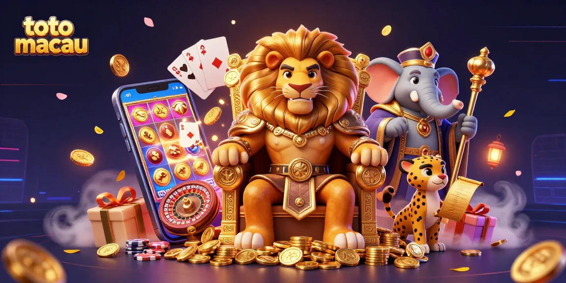 Memenangkan permainan toto macau dengan strategi menarik dalam ilustrasi 3D kasino yang megah.