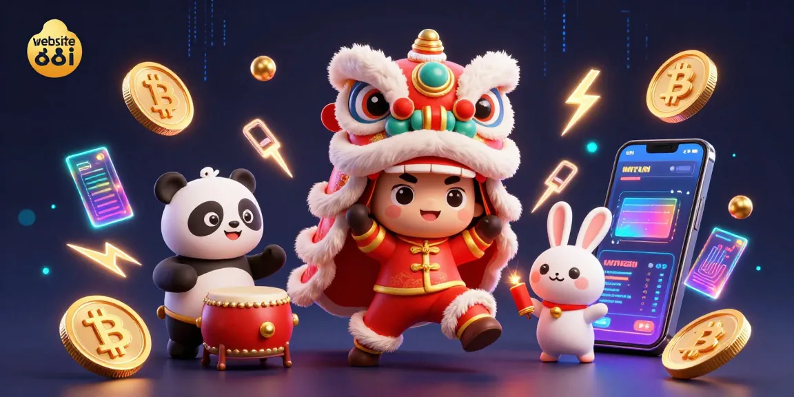 Experience the excitement of winning with the website 88i's vibrant 3D casino illustration featuring engaging characters and crypto elements.