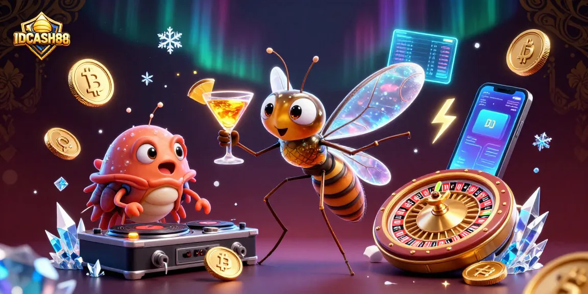 Experience IDCASH88's exciting gaming atmosphere with unique casino characters and crypto elements.