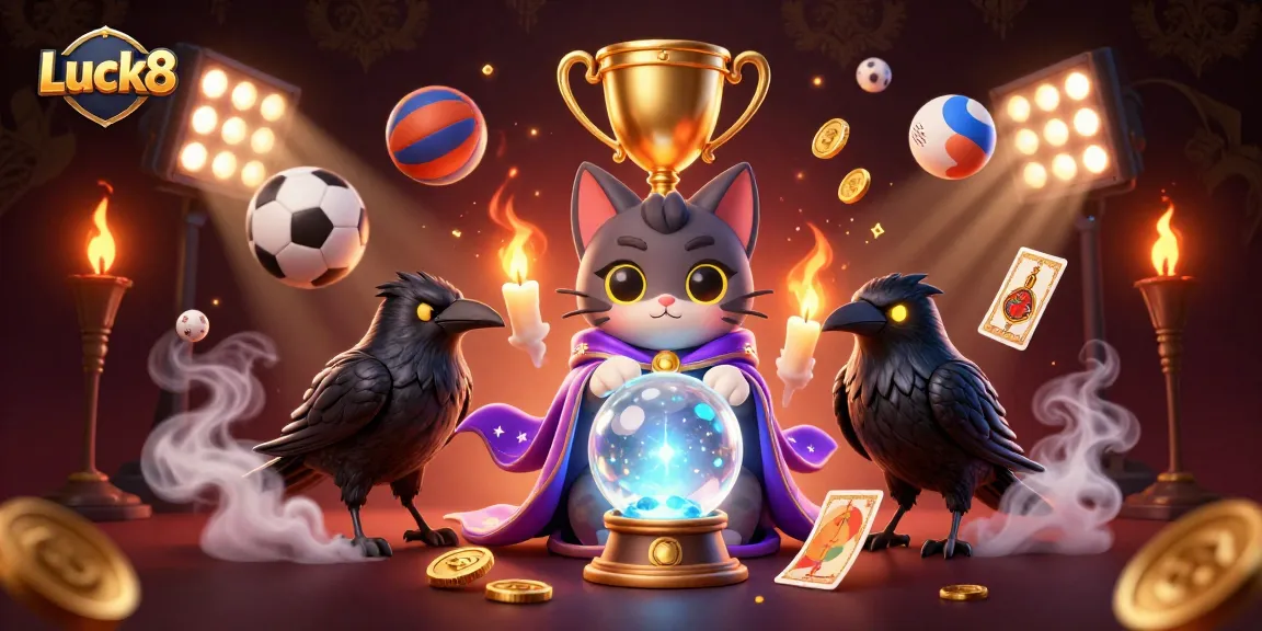 Luck8 captivates players with a mystical scene of fortune-telling and thrilling sports betting action.