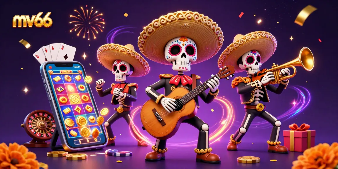 Experience thrilling gameplay at mv66 with lively mariachi band surrounded by casino elements.