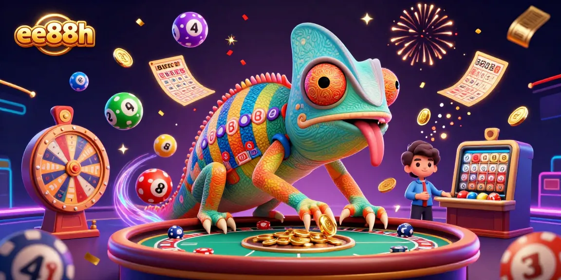 Play to win exciting prizes at ee88h with a vibrant casino scene showcasing colorful elements and dynamic energy.